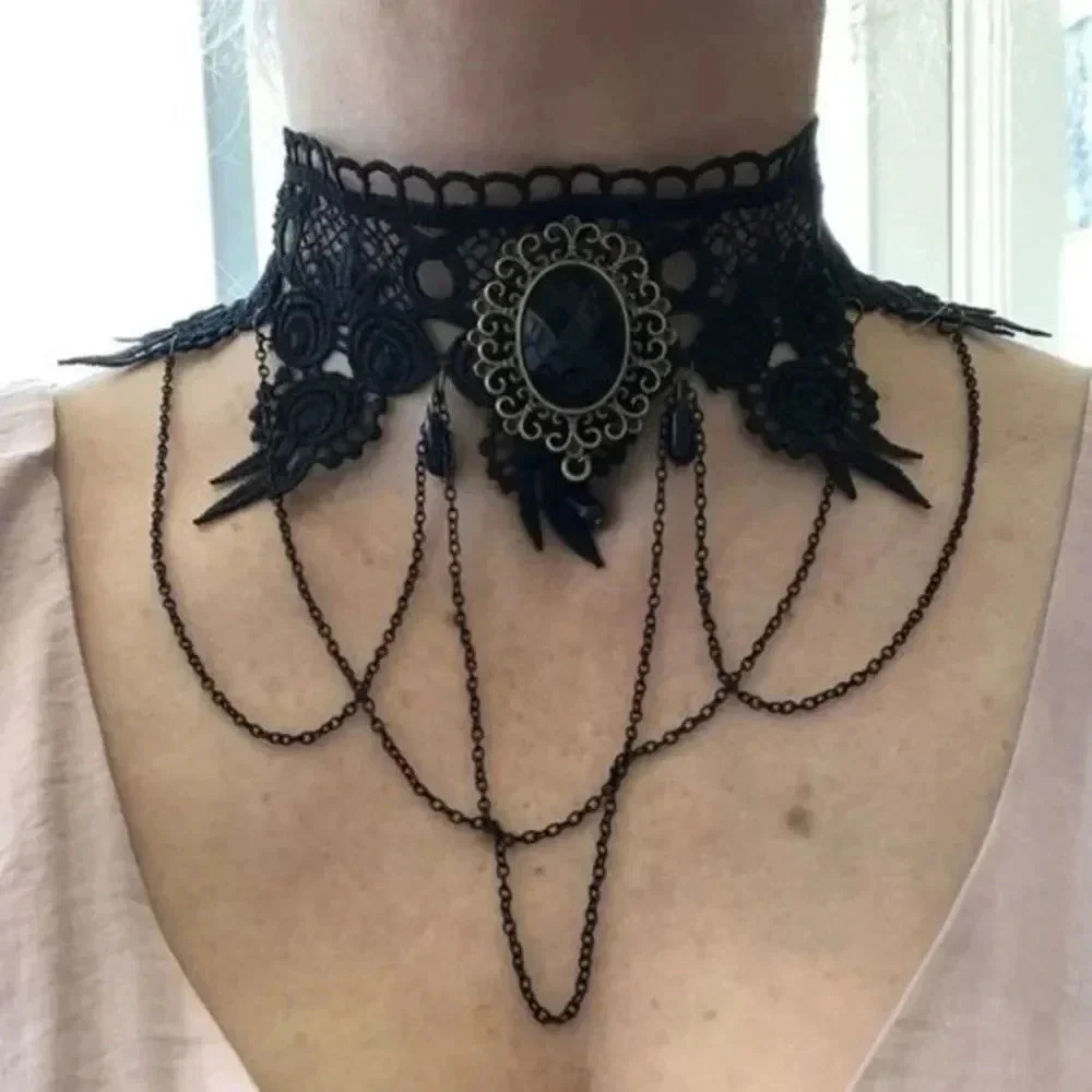 7 Gorgeous Victorian Vampire Goth Halloween Chokers Set 4 - Picture 3 of 8